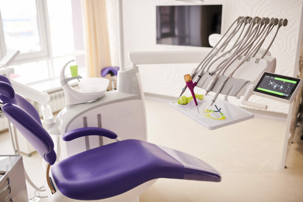 dental chair in modern clinic US4NW7Z scaled 1