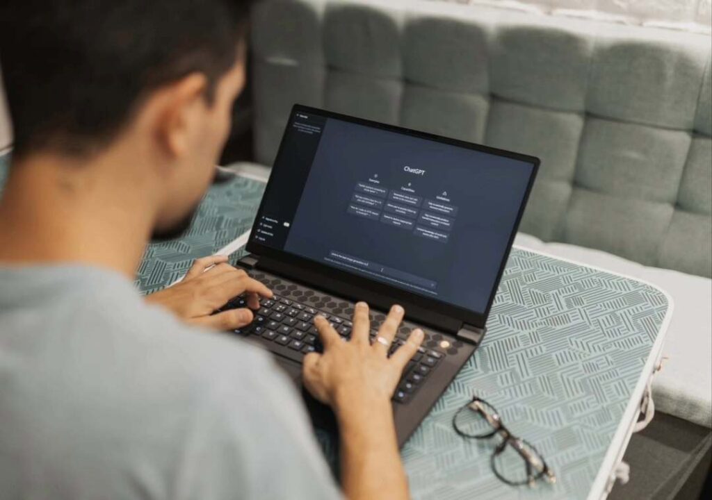 man computer chatgpt