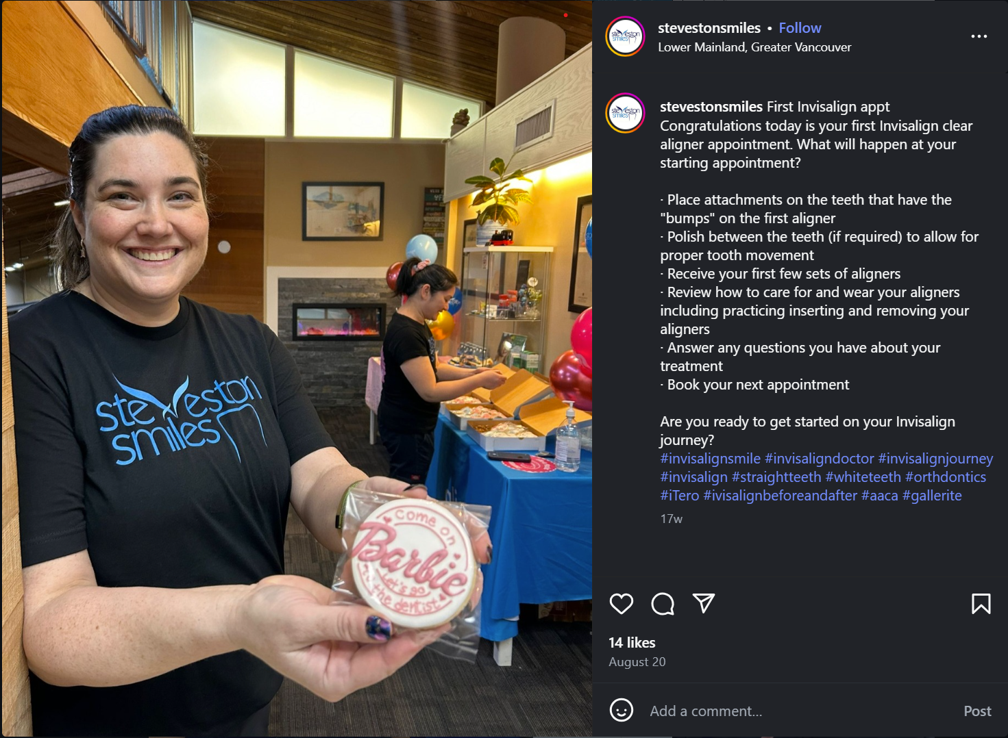 Steveston Smiles Invisalign Day Instagram Post